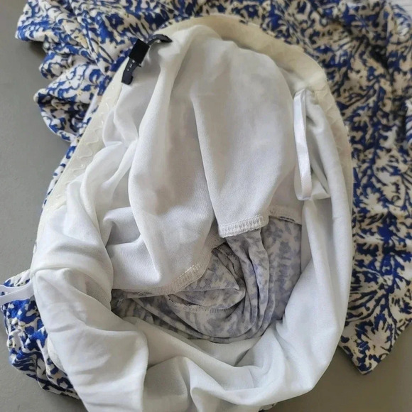 The Limited Blue Floral Strapless Boho Print Lightweight Stretch Maxi Dress Sz M - Picture 8 of 16